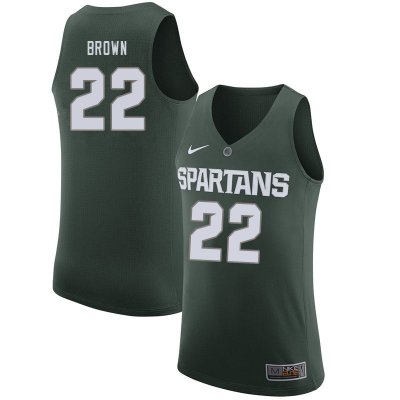 Men Michigan State Spartans NCAA #22 Gabe Brown Green Authentic Nike 2020 Stitched College Basketball Jersey ZE32H85PF